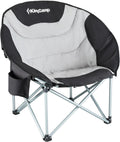 Moonchair Deluxe sammenleggbar 150 kg svart/grå - KingCamp forfra