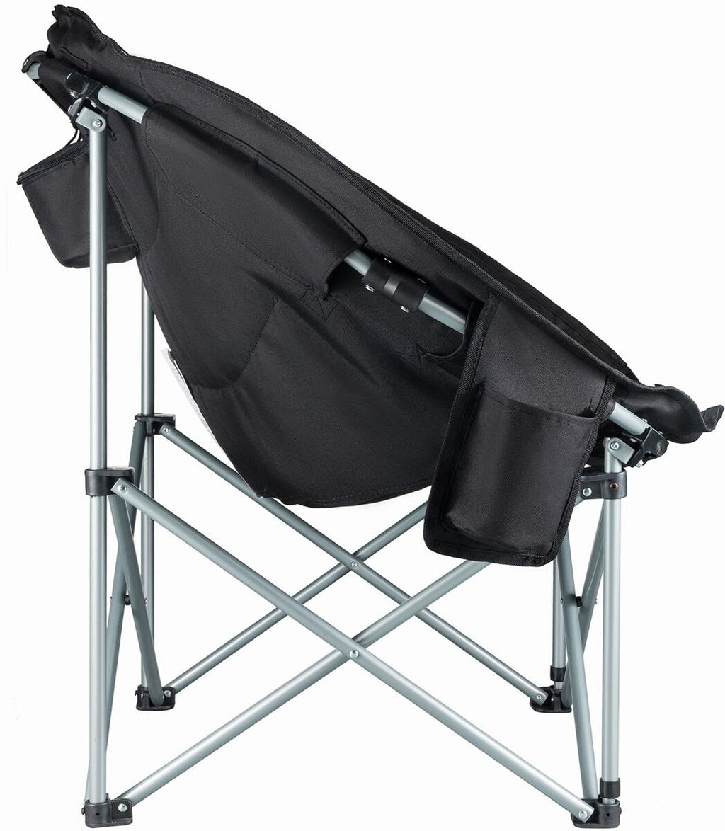 Moonchair Deluxe sammenleggbar 150 kg svart/grå - KingCamp bakside