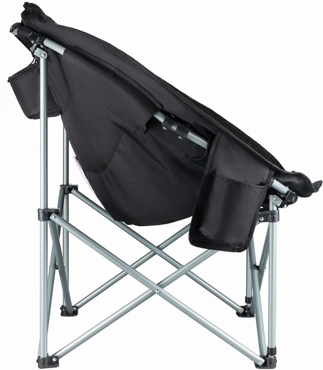 Moonchair Deluxe sammenleggbar 150 kg svart/grå - KingCamp bakside
