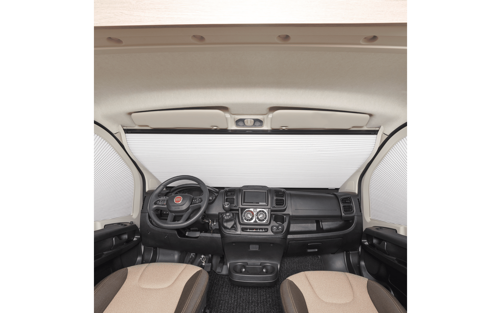 Mørkleggingsgardin FP 210 for Fiat Ducato 250/290 - Dometic bakside og monteringsdetaljer