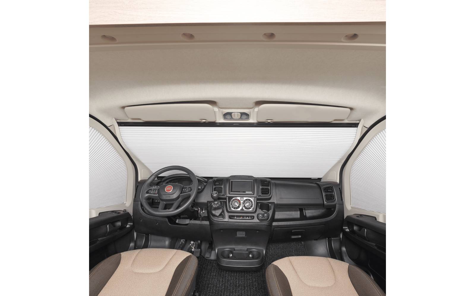 Mørkleggingsgardin FP 210 for Fiat Ducato 250/290 - Dometic bakside og monteringsdetaljer