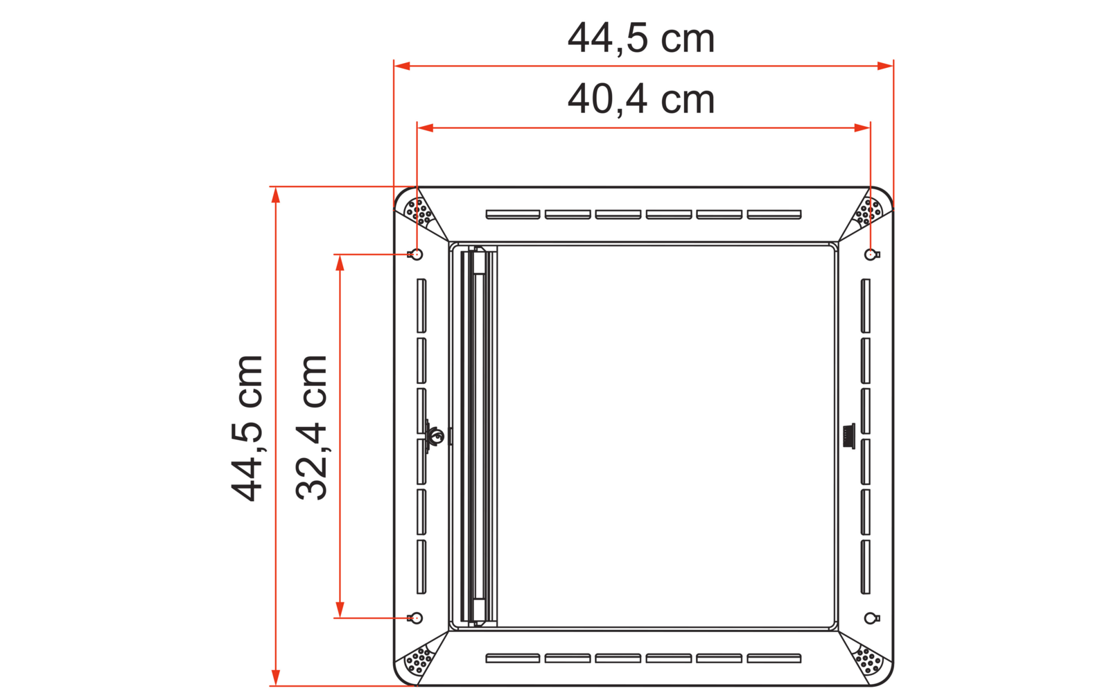 Mørkleggingsrullegardin for takluke 40 x 40 cm dobbelt UV-bestandig montert