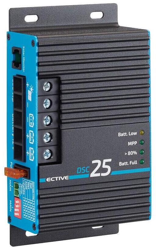 Detalj av MPPT dual laderegulator for to 12V batterier - ECTIVE