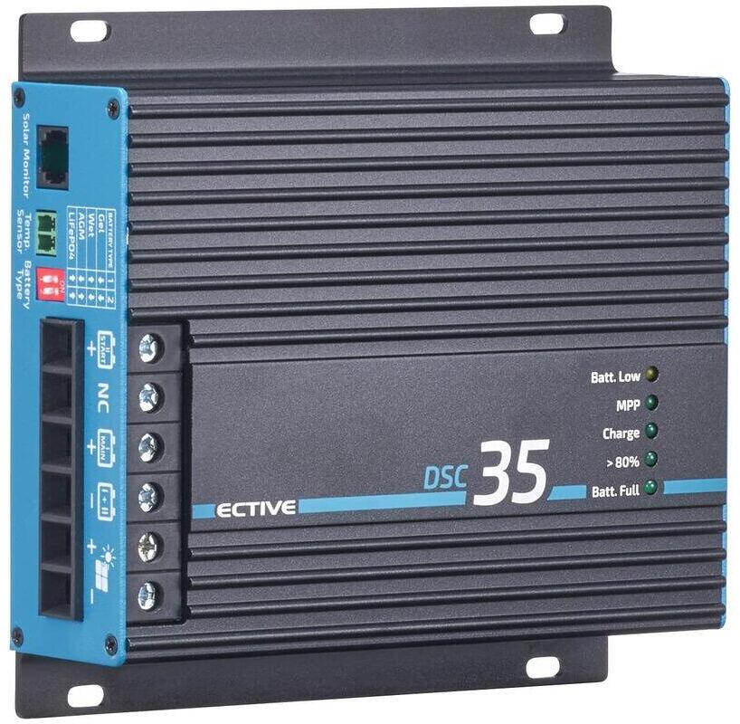 Montert MPPT dual laderegulator for to 12V batterier - ECTIVE i campingvogn