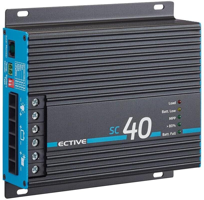 Detalj av MPPT laderegulator for 12/24V forsyningsbatterier - ECTIVE