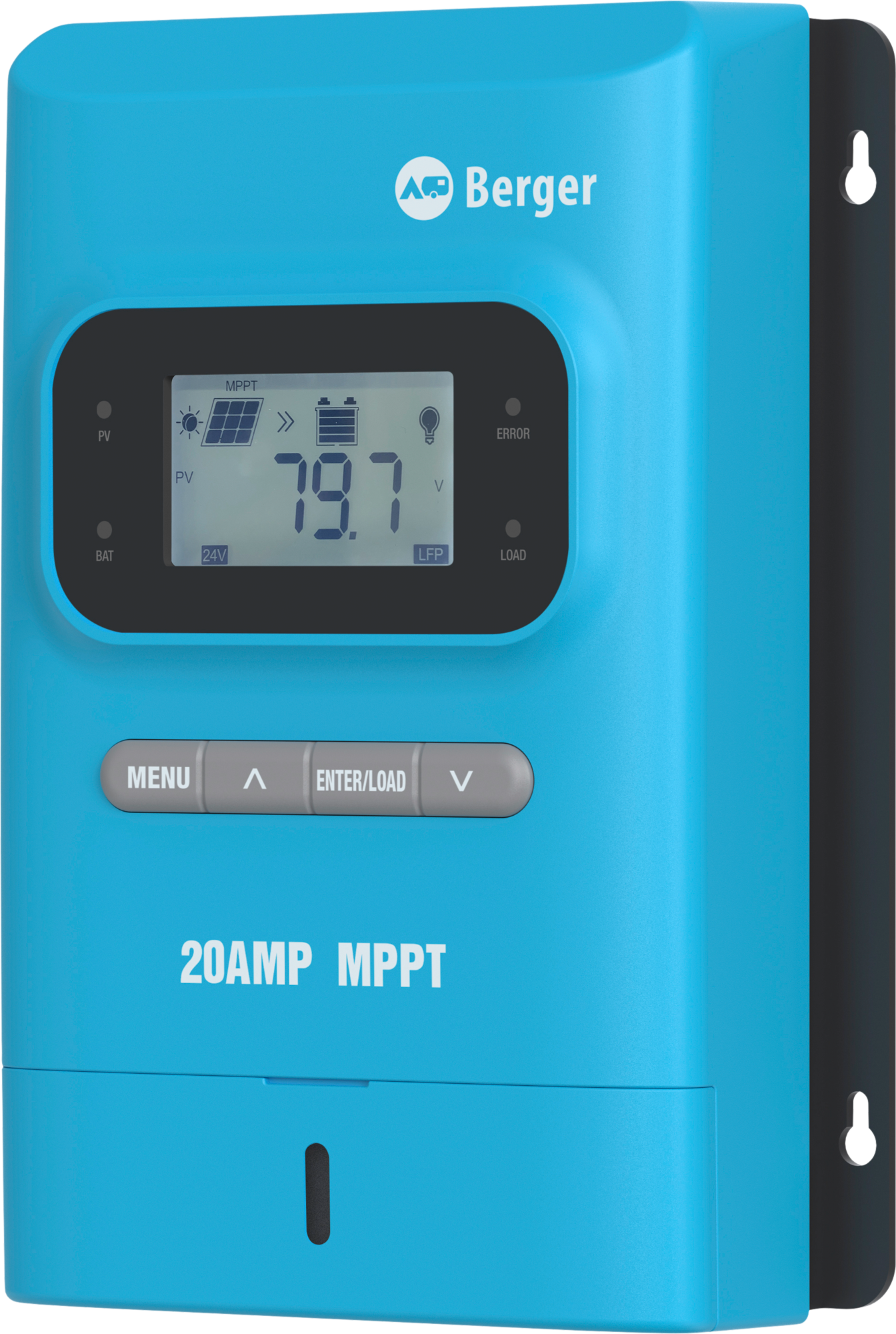 MPPT solardisplay MPSC 20 med LCD frontbilde
