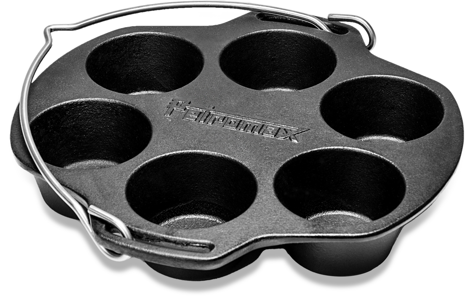 Muffinsform mf6 i støpejern for 6 stk bakside