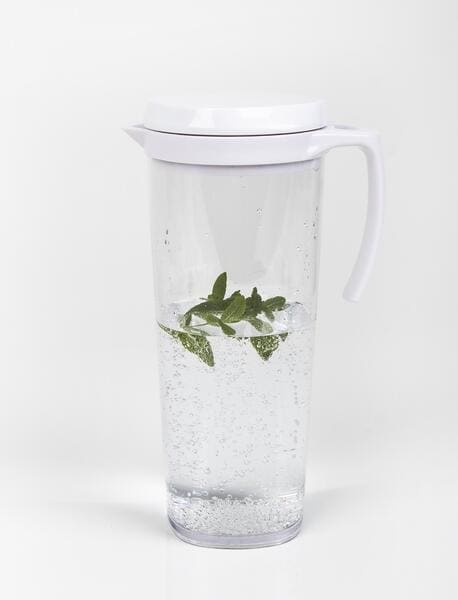 Mugge med 4 glass i SAN-plast, 5-delt sett, bakside