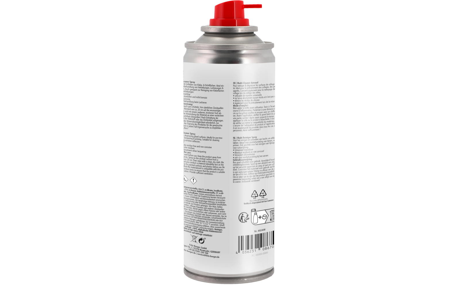 Multi Cleaner Spray 200 ml rengjøring for lim- og tetteflater montert på arbeidsflate