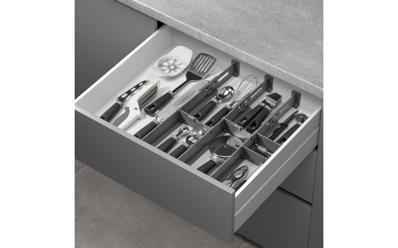 Multi-Fit Plus skufforganisator justerbar i plast bakside