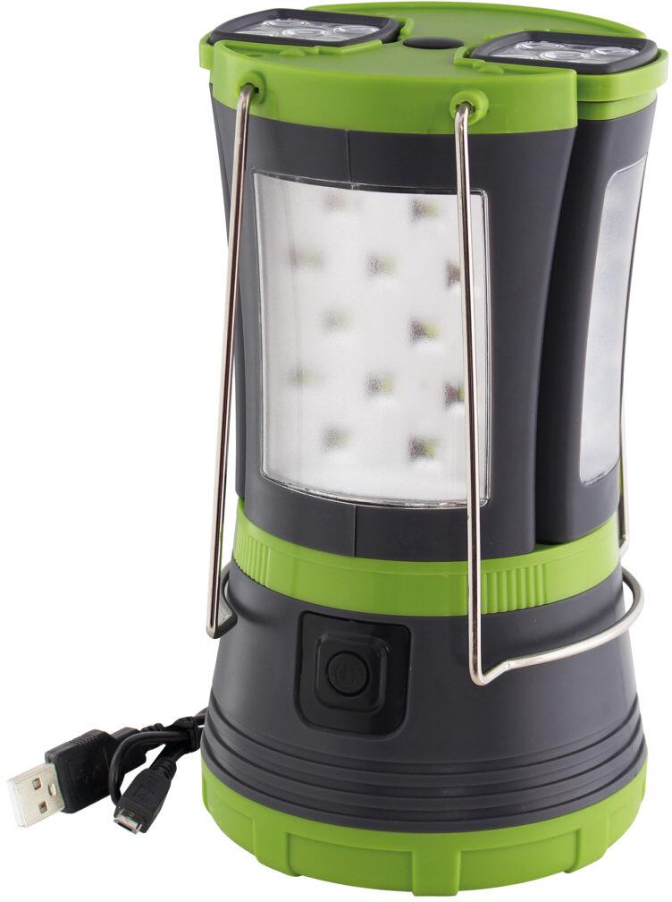 Multi Light oppladbar campinglykt 500 lumen med lommelykter forfra