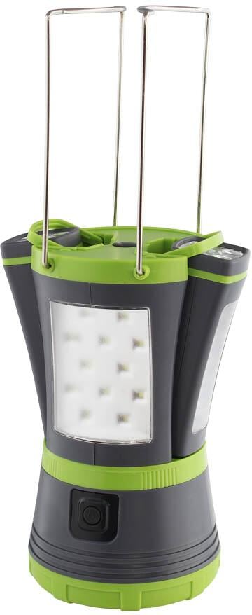 Multi Light oppladbar campinglykt 500 lumen med lommelykter bakside