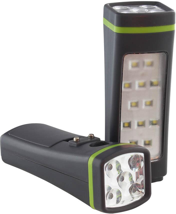 Multi Light oppladbar campinglykt 500 lumen med lommelykter detalj