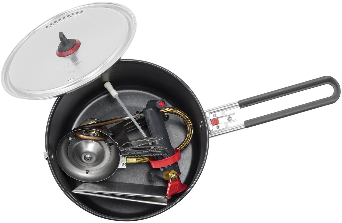 Detalj av Multibrennstoffkoker WhisperLite International 420 g ben