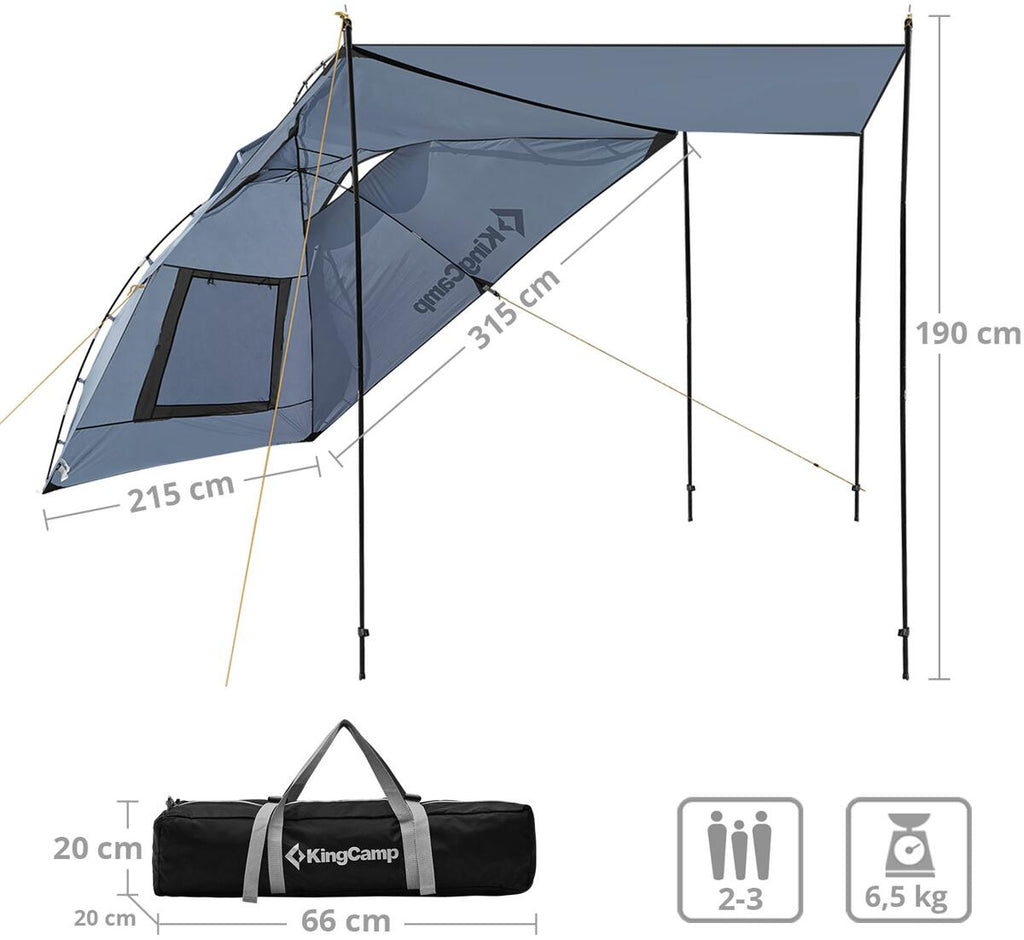 Multifunksjonstelt Compass Plus 315x215x190 cm bakside