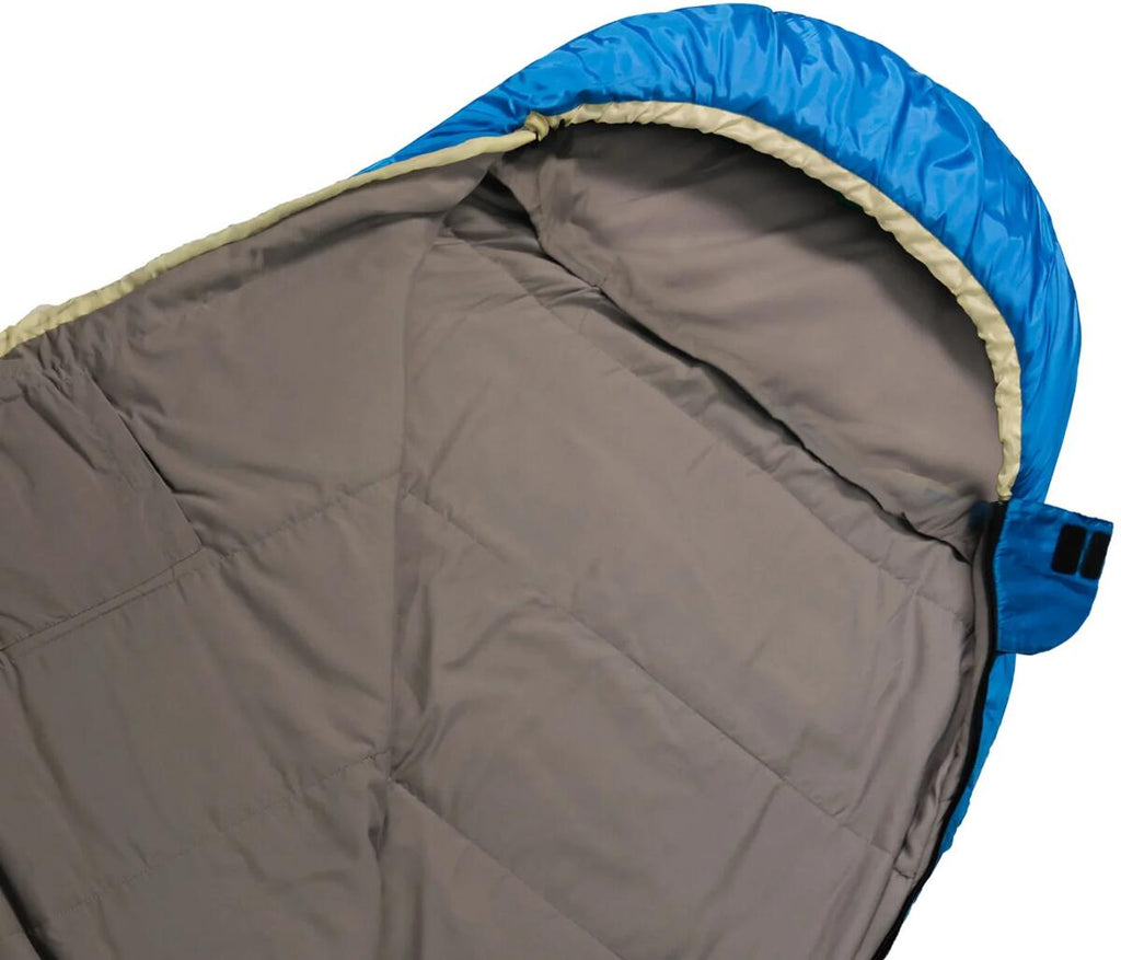 Mumiesovepose Cloud resirkulert 225x80cm 1,3 kg pakket sammen