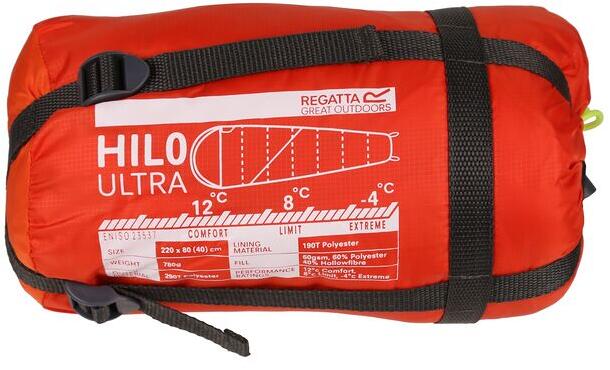 Mumiesovepose Hilo v2 Ultralight 750g montert på campingplass