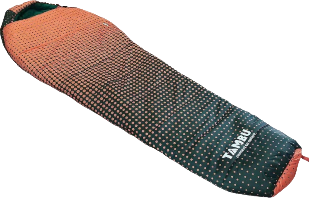 Mumiesovepose Kara 1600 3-sesongs polyester 225 cm 1,6 kg - Tambu sett forfra med hetten oppe