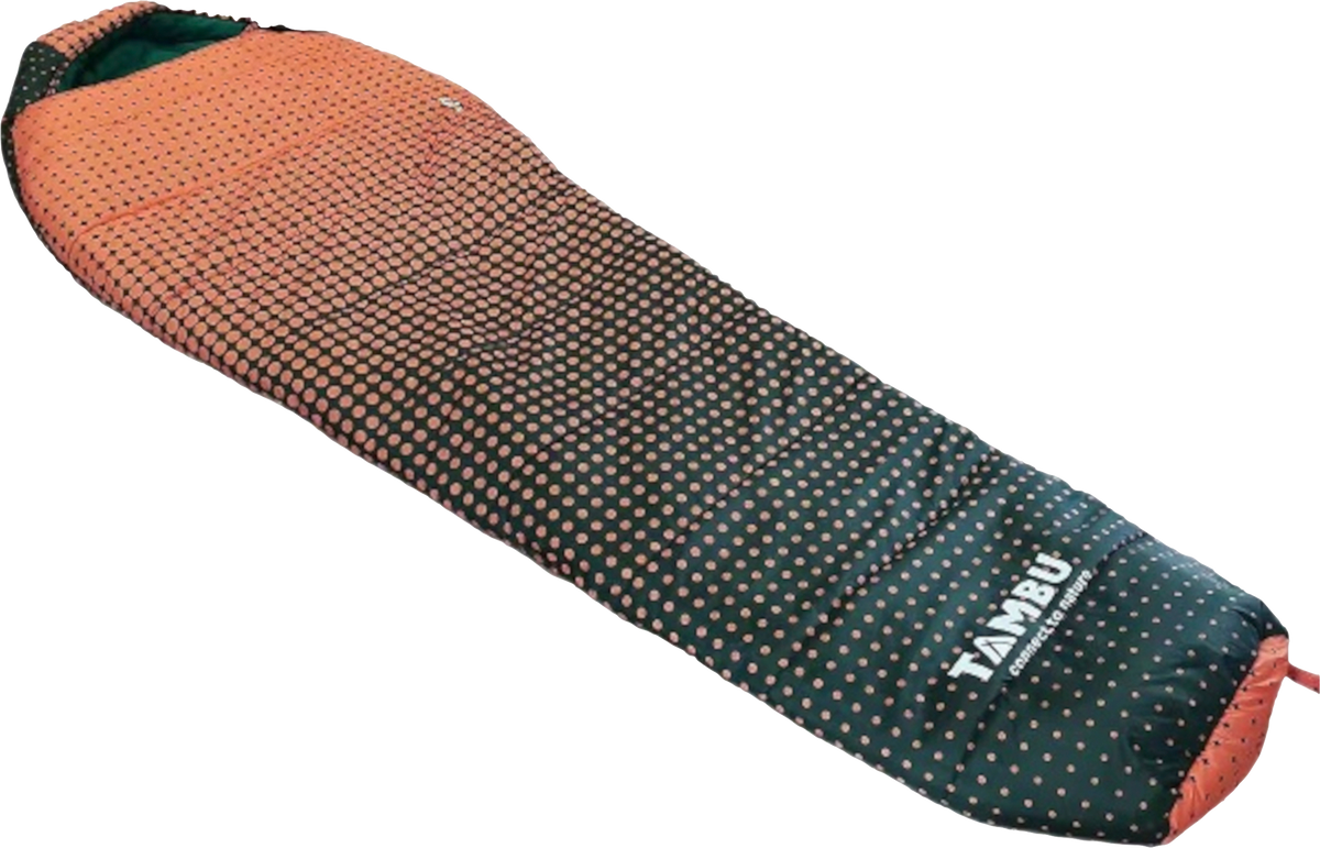 Mumiesovepose Kara 1600 3-sesongs polyester 225 cm 1,6 kg - Tambu sett forfra med hetten oppe