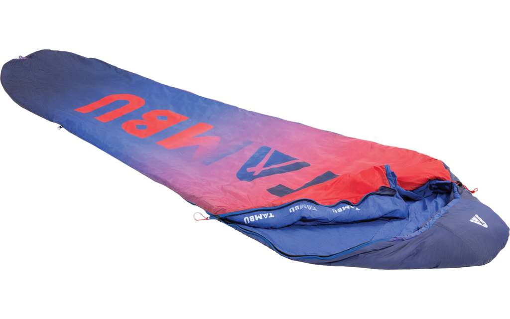 Mumiesovepose Sangu 600 sommer resirkulert polyester 205 cm - Tambu, delvis åpen glidelås