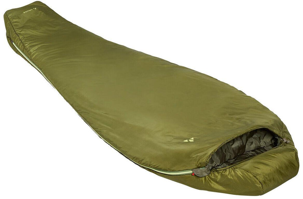 Mumiesovepose Selun 500 kunstfiber 220 cm 950 g grønn bakside