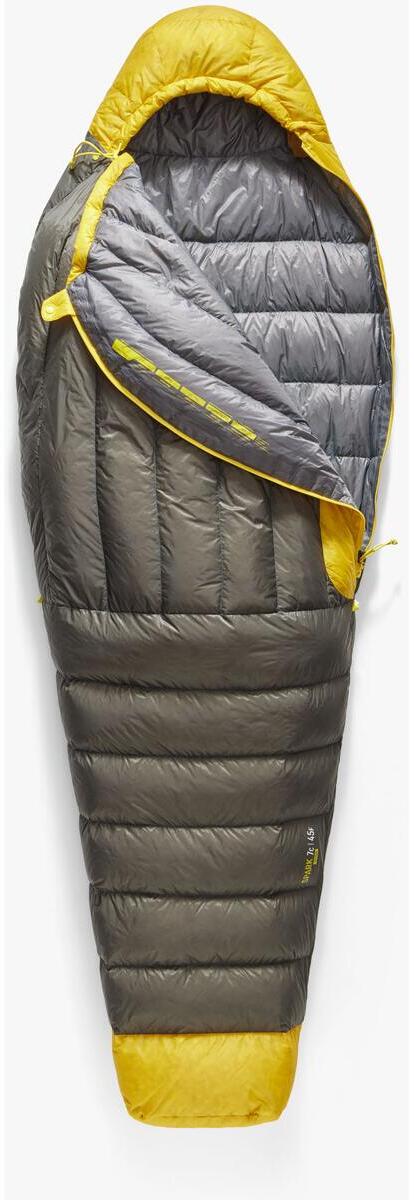 Nærbilde av dunfyll i Mumiesovepose Spark 850+ fill power 10D nylon - Sea to Summit