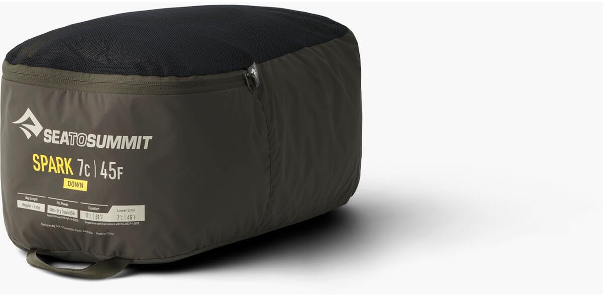 Visning av glidelås på Mumiesovepose Spark 850+ fill power 10D nylon - Sea to Summit