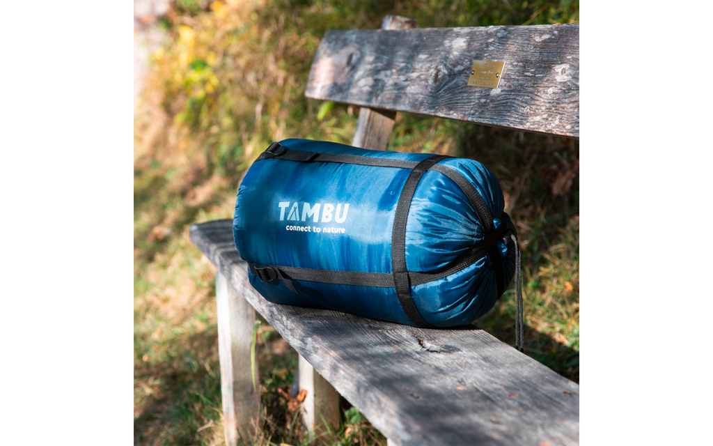 Mumiesovepose Talu 3-sesongs polyester 230 cm 1,5 kg - Tambu pakket i kompresjonspose