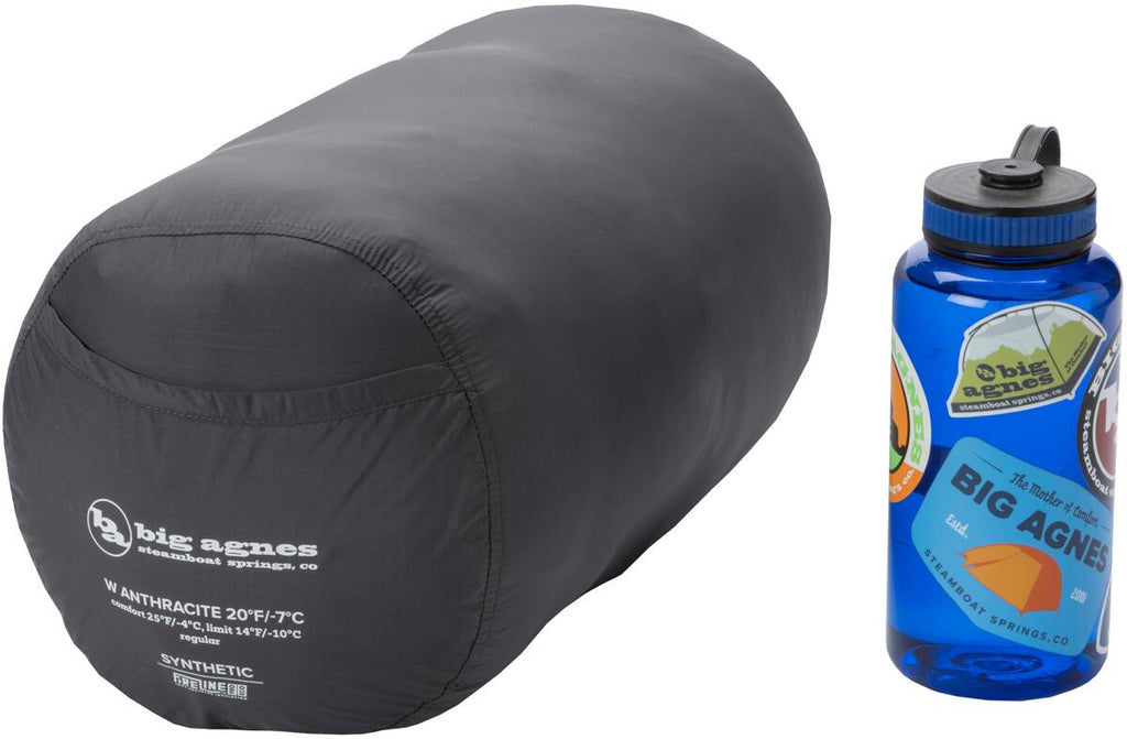 Mumiesovepose Ws Anthracite 20 syntetisk pakket sammen