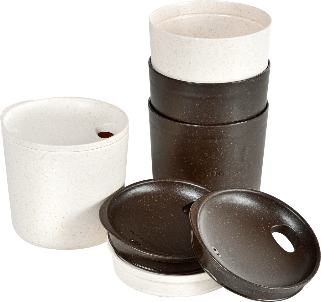 MyCup'n Lid short kopper 250 ml 4-pakning cream/cocoa forfra