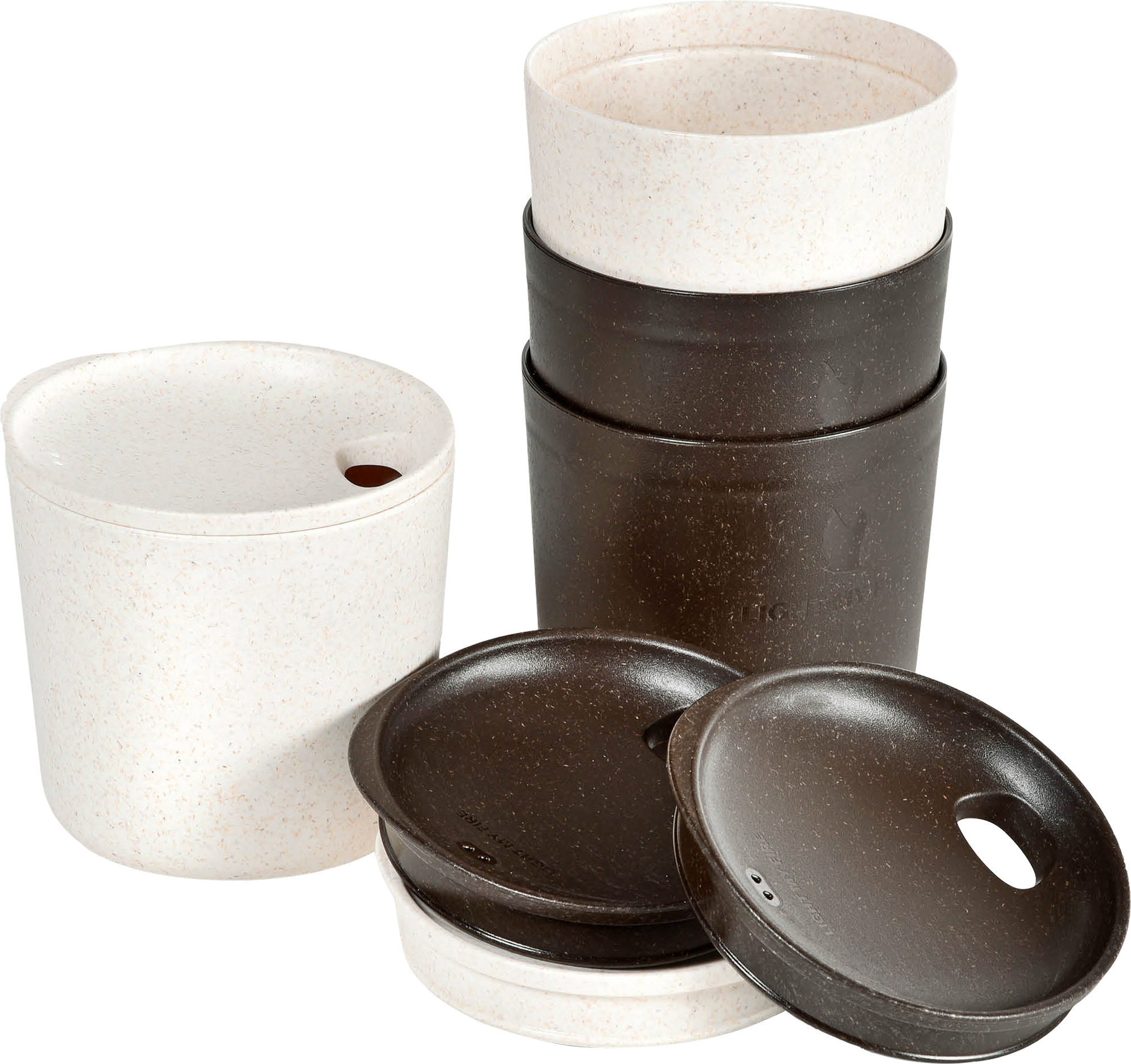 MyCup'n Lid short kopper 250 ml 4-pakning cream/cocoa forfra