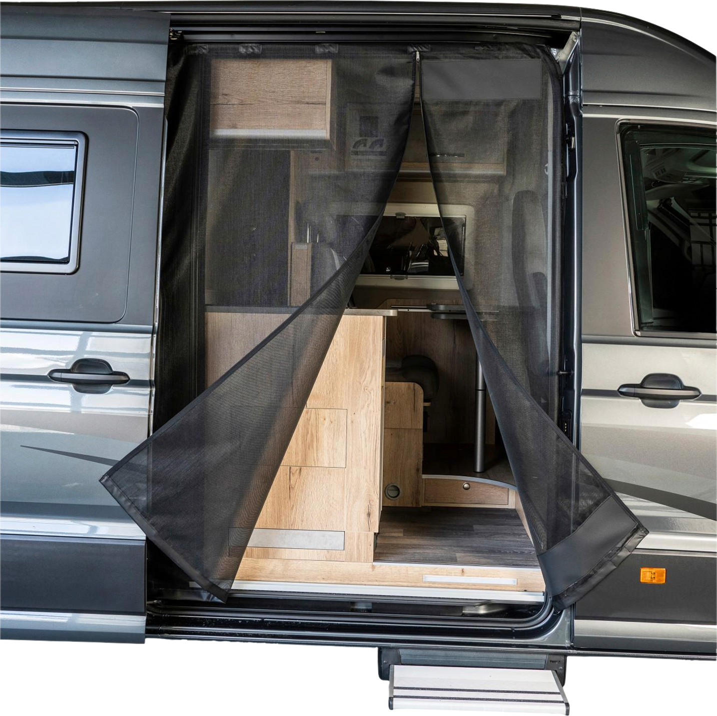 Myggnett skyvedør høyre fine-mesh for VW Crafter forfra