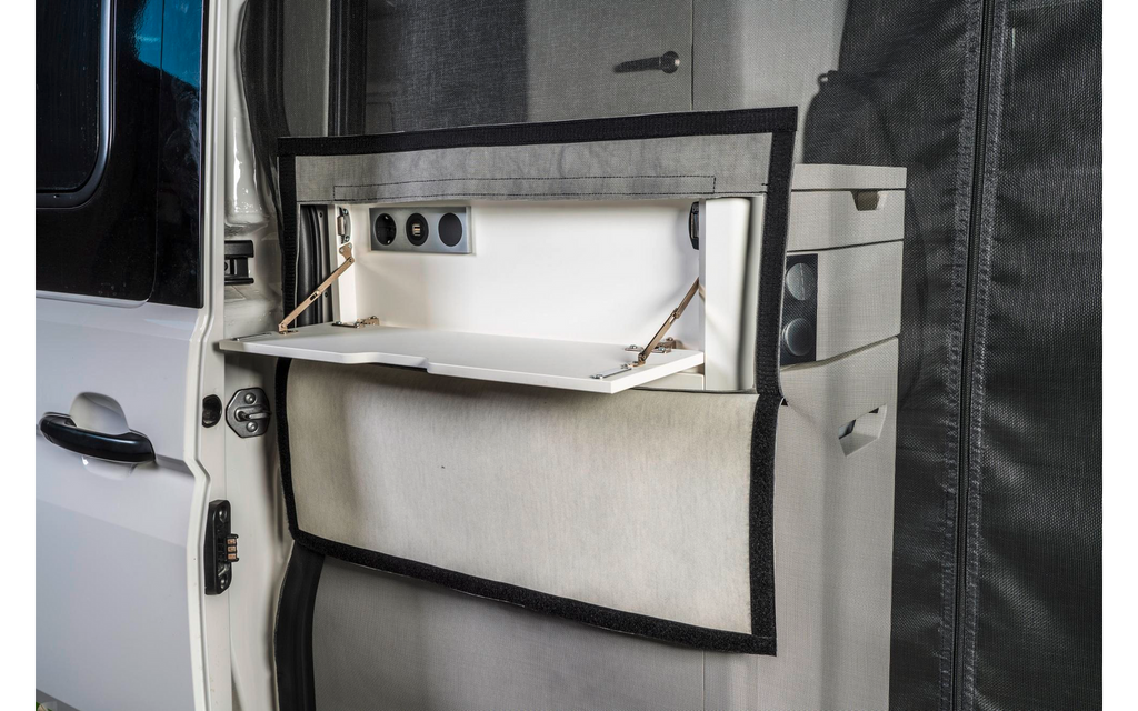 Myggnett skyvedør høyre fine-mesh for VW Crafter montert på bil
