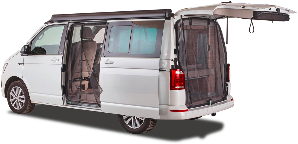 Myggnett for skyvedør med magnetglidelås VW T5/T6 Fiat - Mayr forfra
