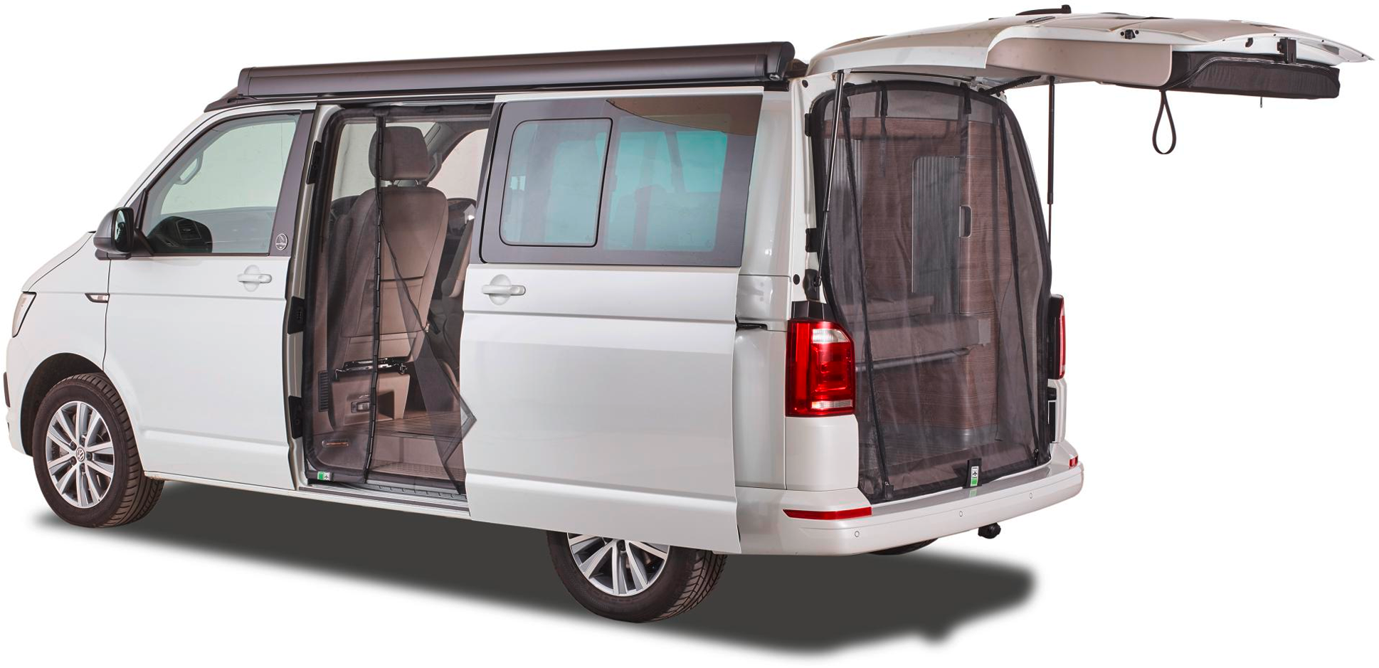 Myggnett for skyvedør med magnetglidelås VW T5/T6 Fiat - Mayr forfra