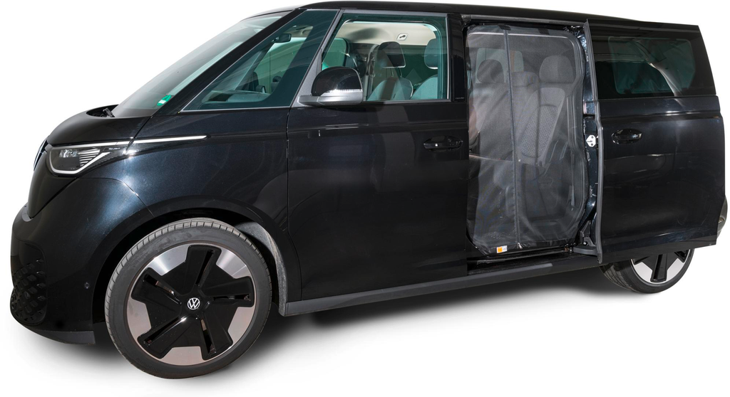 Myggnett skyvedør venstre fine-mesh for VW ID Buzz med magnetglidelås forfra