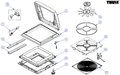 Myggnettrullegardin for takluke Mosquito V04 assy - Thule montert på takluke