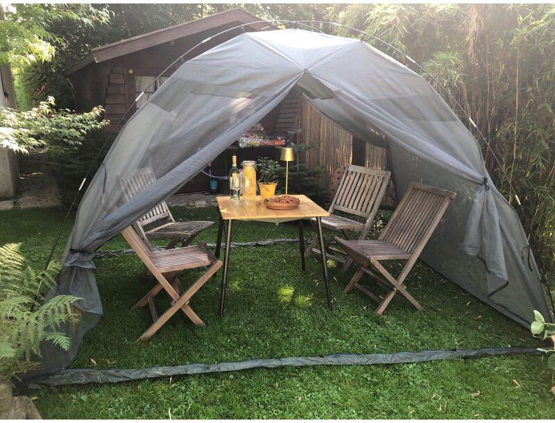 Myggteltet Picnic kuppelform 320x200x190 cm fiberglassstang forfra