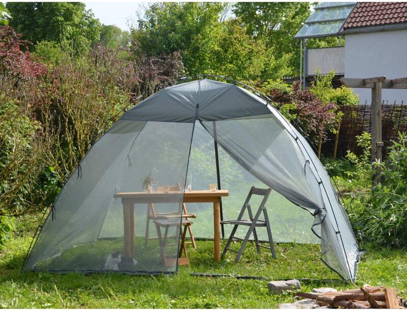 Myggteltet Picnic kuppelform 320x200x190 cm fiberglassstang bakside