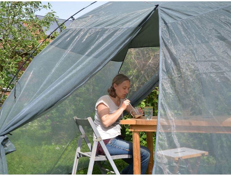 Myggteltet Picnic kuppelform 320x200x190 cm fiberglassstang detalj av mesh