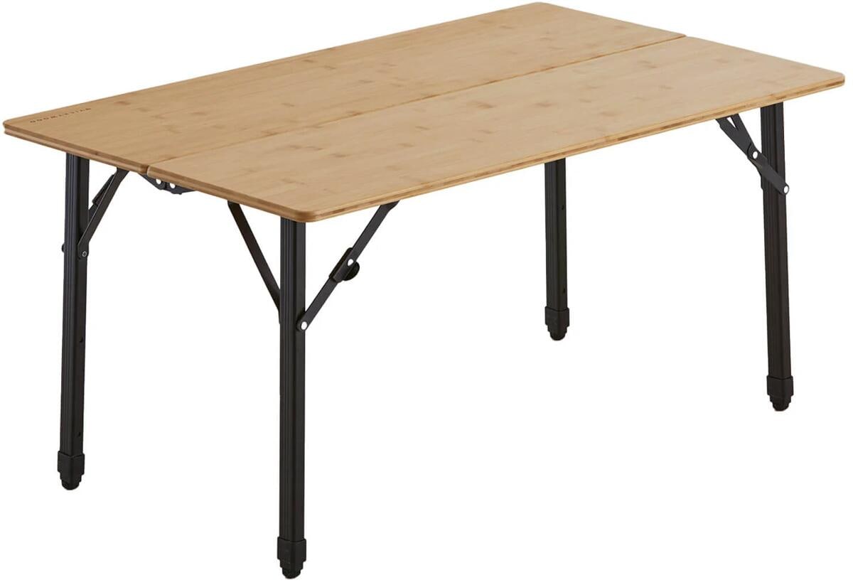 Nærbilde av aluminiumstativ på Klappbord Bamboo Two 100x60 cm