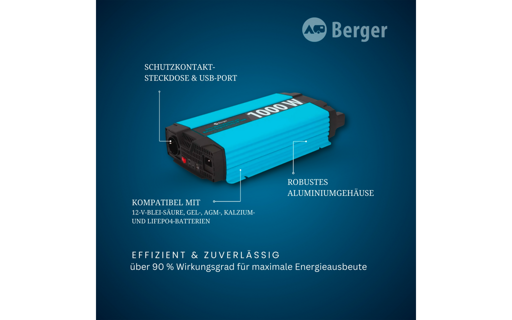 Nærbilde av kontrollpanel på Vekselretter SW ren sinus 1000W 12V til 230V