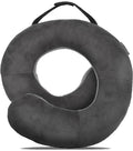 Nakkepute Deluxe U-formet 33x33x10 cm grå Travelon for nakke og hode