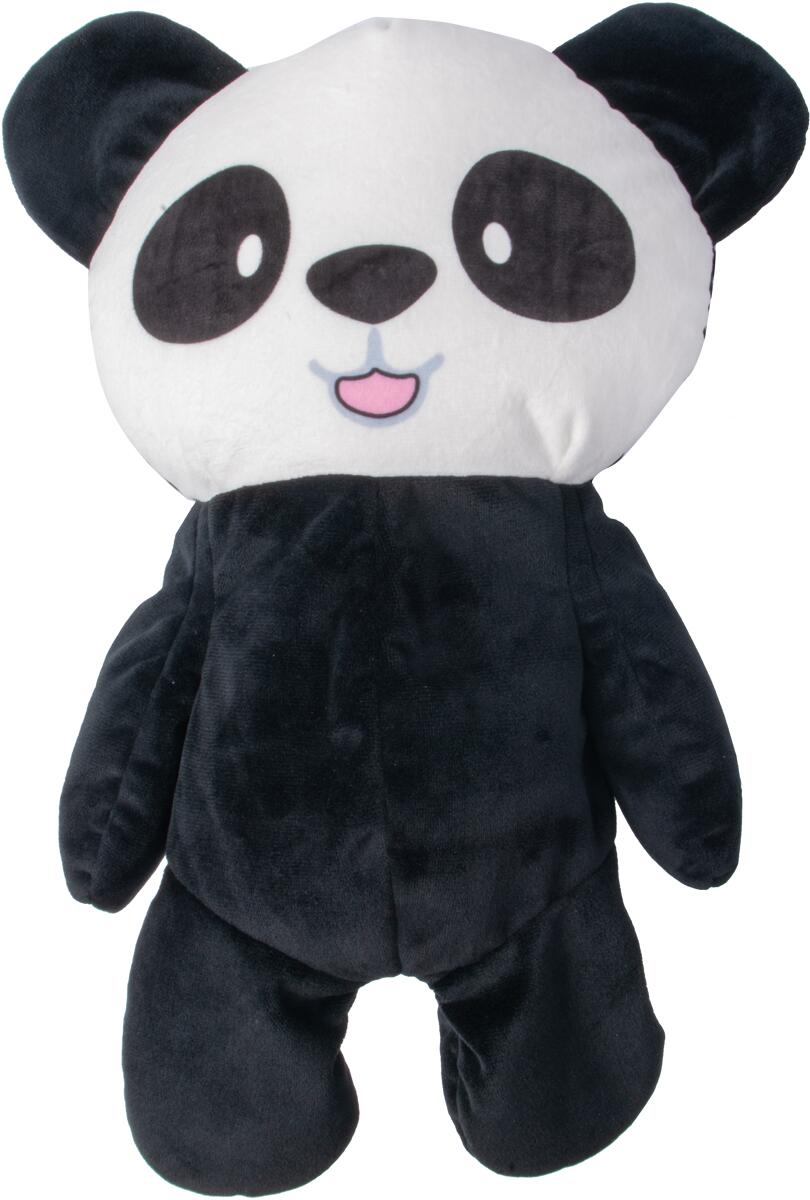 Nakkepute panda med mikroperler for barn foran