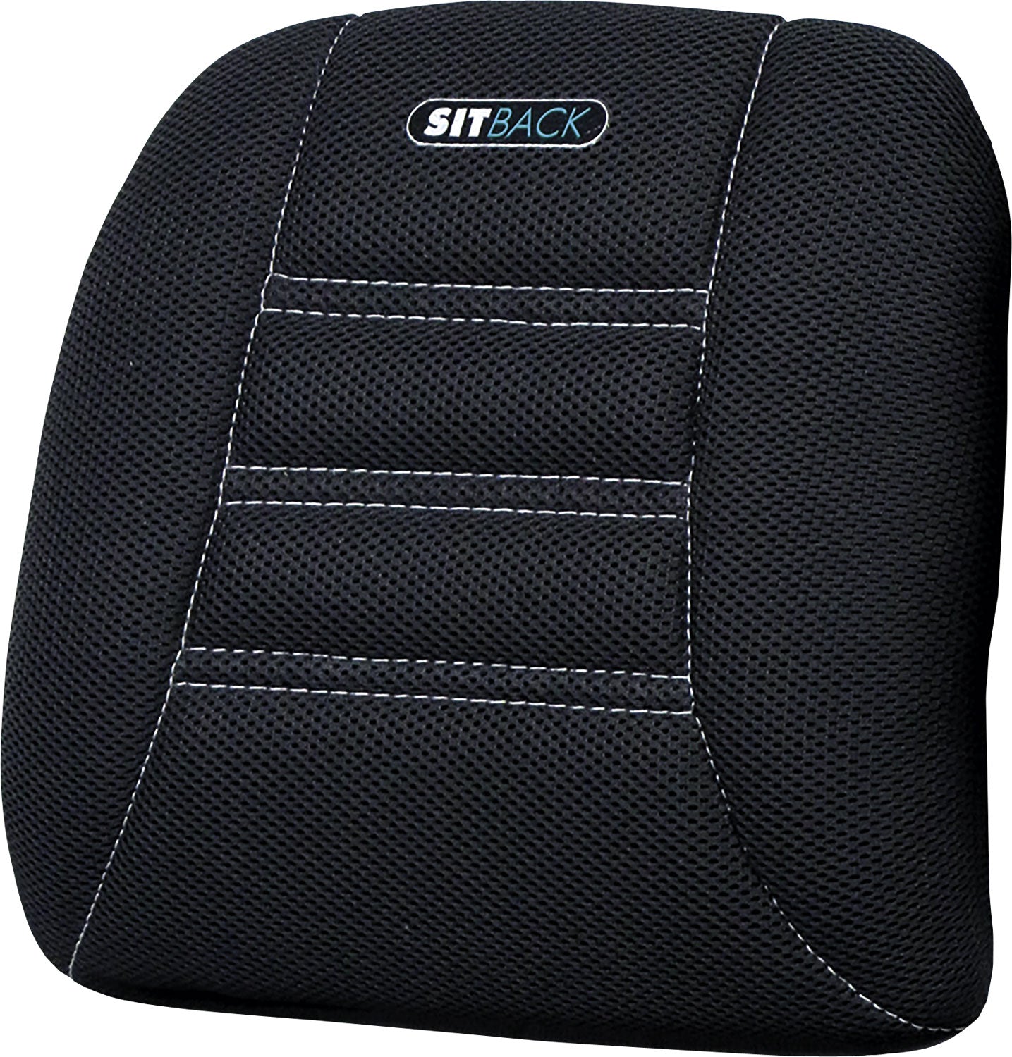 Nakkestøttepute Neck stoff svart 25-28 x 27 cm sett forfra