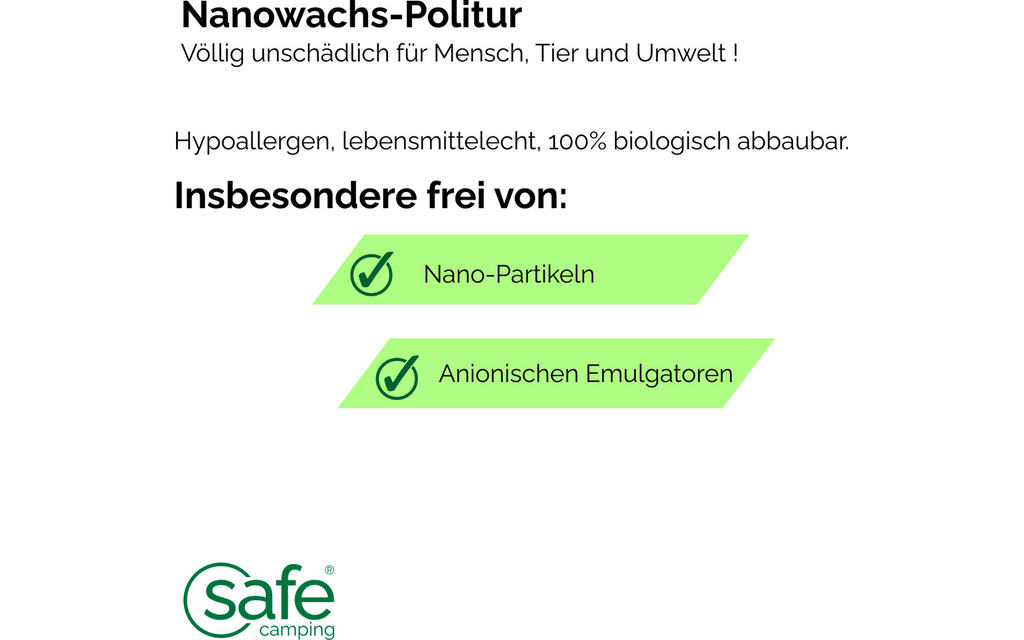 Nanovoks-polering for bobil og campingvogn 500 ml - Safe Camping detalj