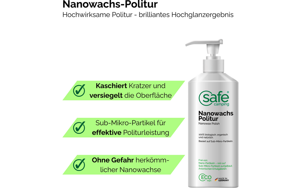 Nanovoks-polering for bobil og campingvogn 500 ml - Safe Camping montert
