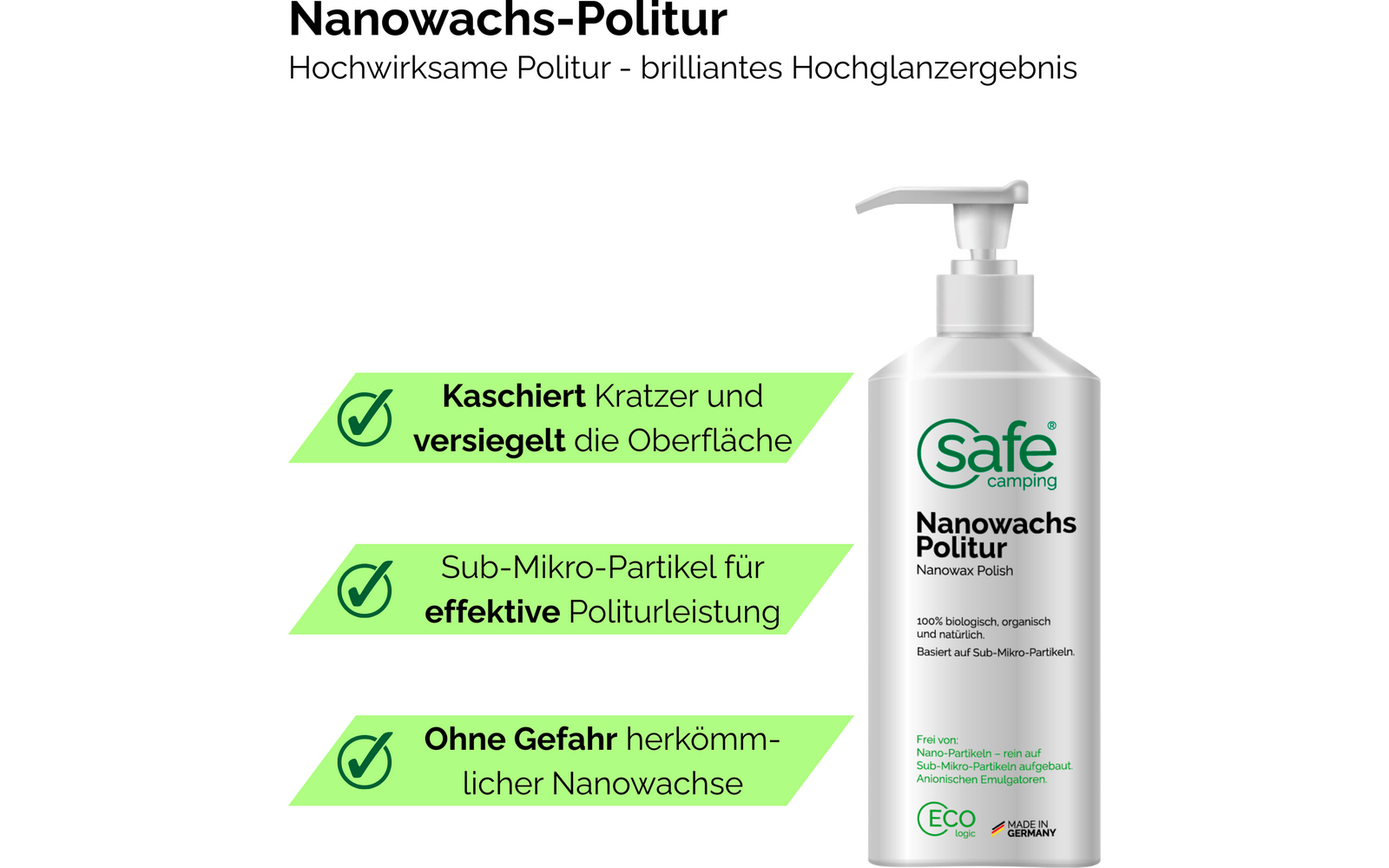 Nanovoks-polering for bobil og campingvogn 500 ml - Safe Camping montert