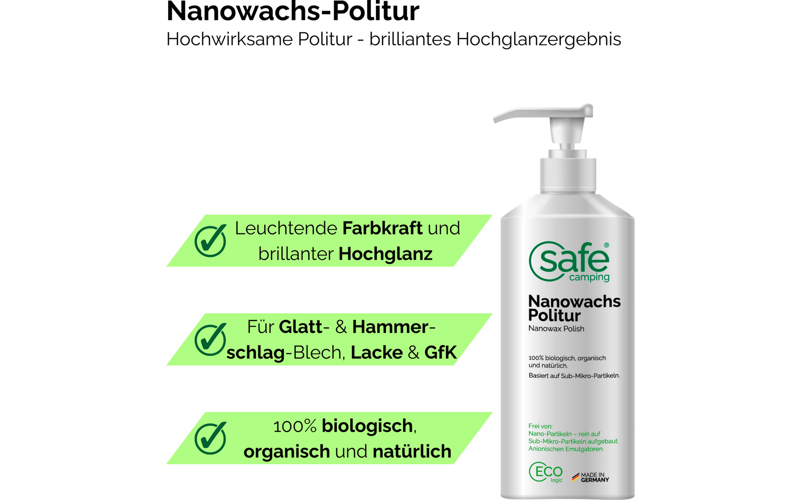 Nanovoks-polering for bobil og campingvogn 500 ml - Safe Camping nærbilde