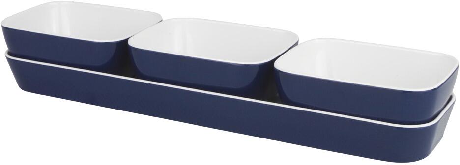 Navy Blue bistrobrett med 3 snackboller forfra